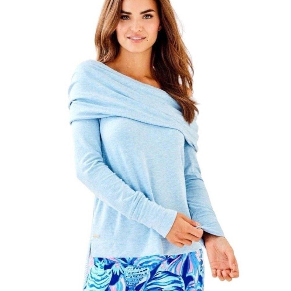 Lilly Pulitzer Belinda Off-the-Shoulder Tunic Top Women's Size XL Cowl Neck